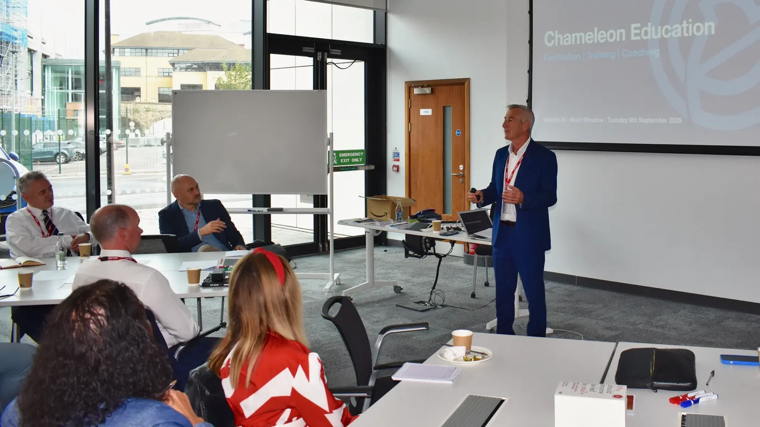 Bill Roy presenting to school leaders at a Chameleon Education session in Belfast